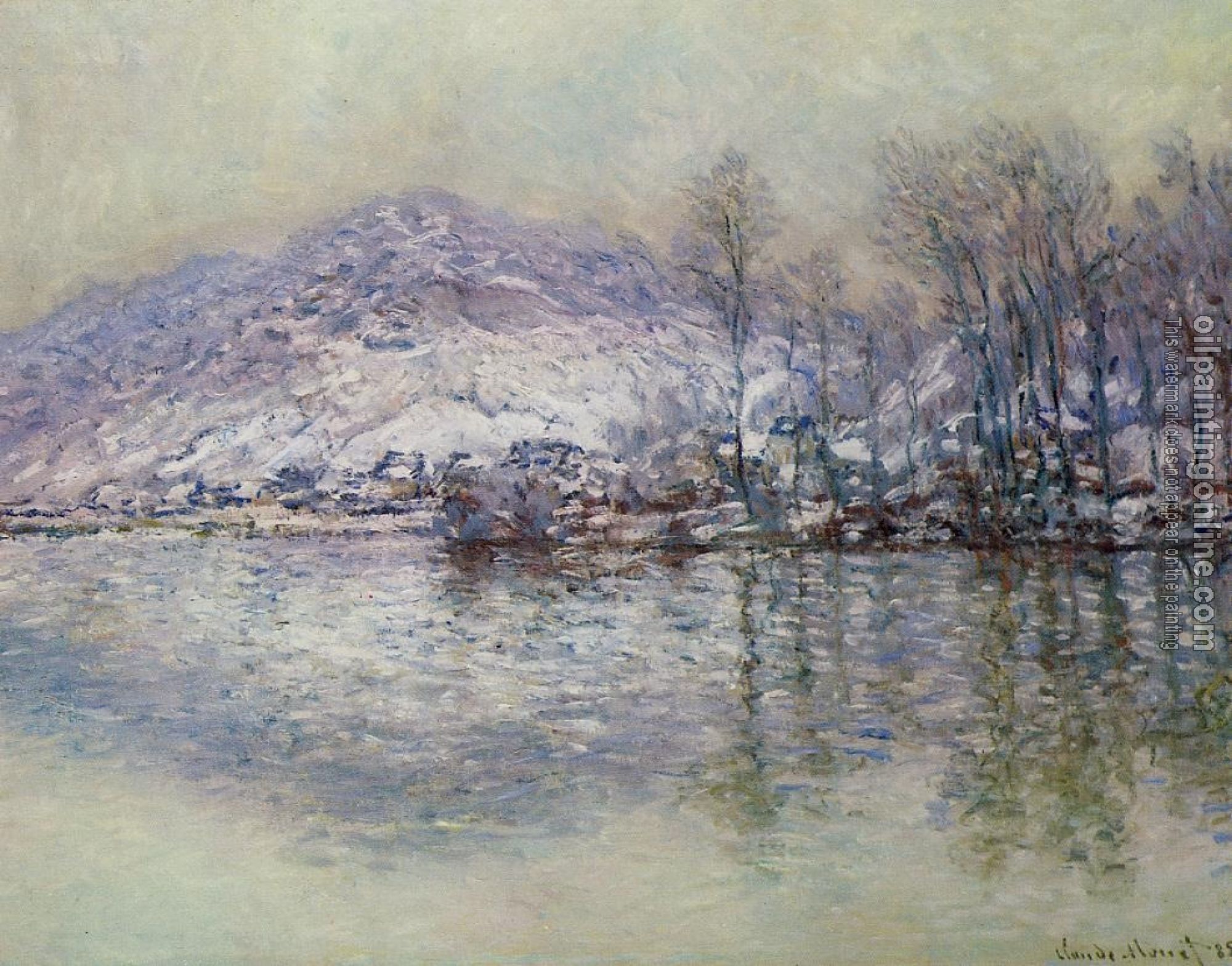 Monet, Claude Oscar - The Seine at Port Villez, Snow Effect